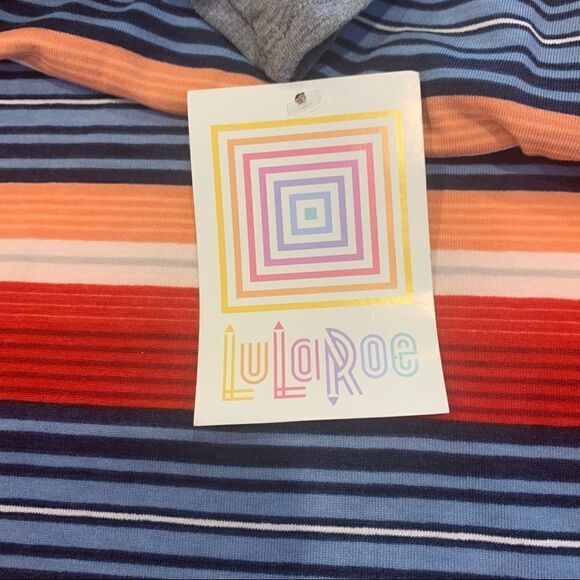 LulaRoe Debbie Multicolored Long Sleeve Striped Dress Size Small NWT - Picture 7 of 9